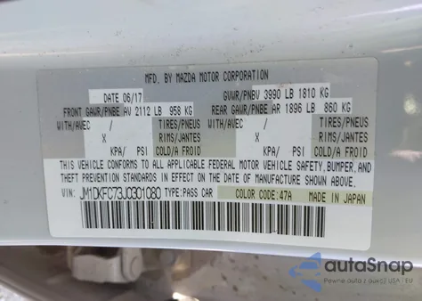 2018 Mazda Cx-3 Touring из США, поврежденный, VIN JM1DKFC73J0301080